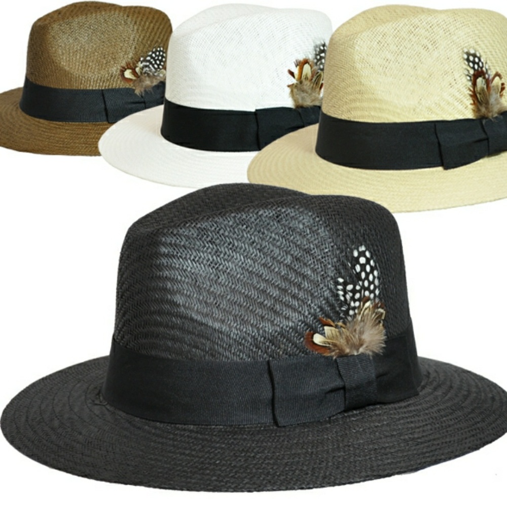 Milani Wide Brim Straw Fedora Hat